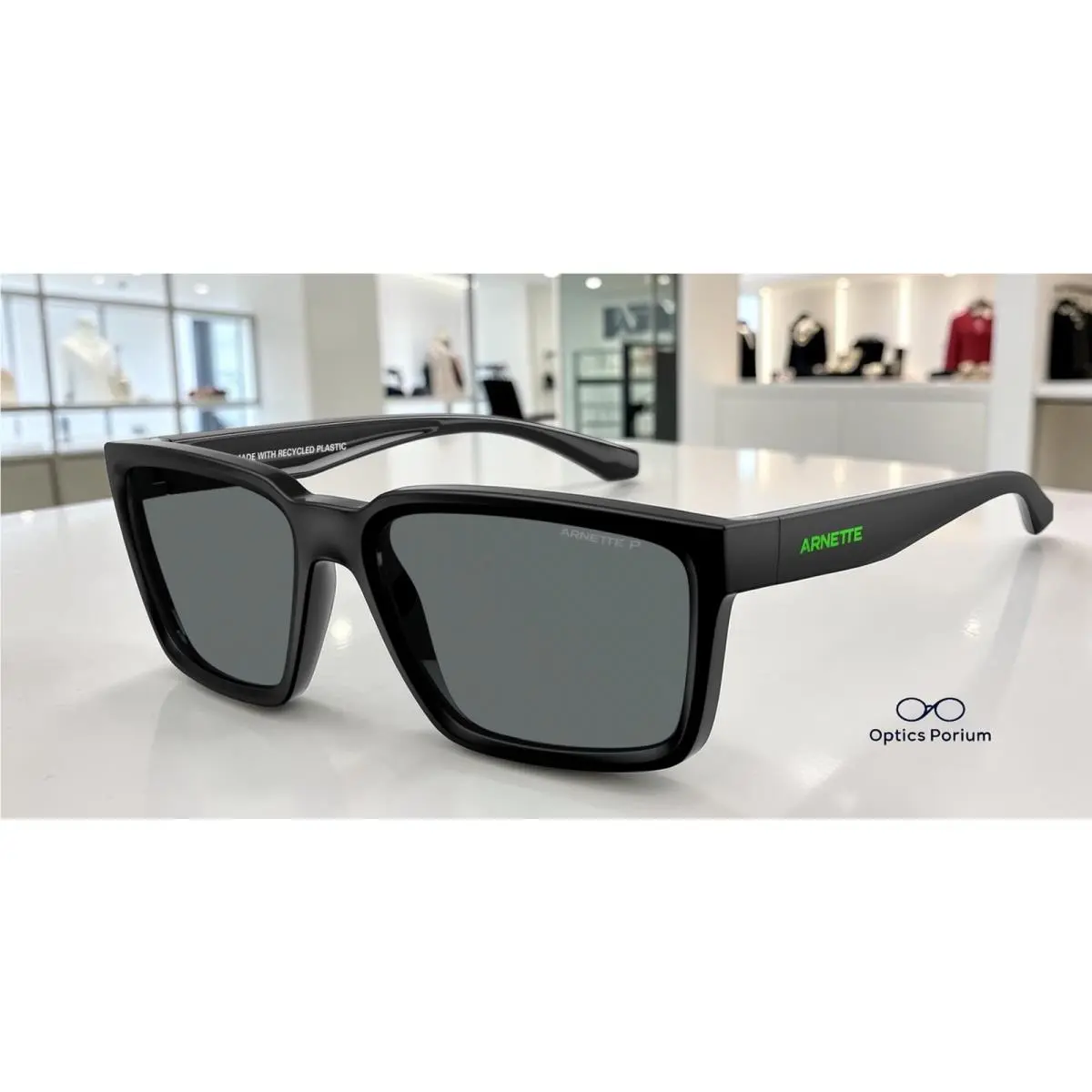 AN4346 290081 Plot Twist Black Grey Polarized 57 mm Men`s Sunglasses by Arnette