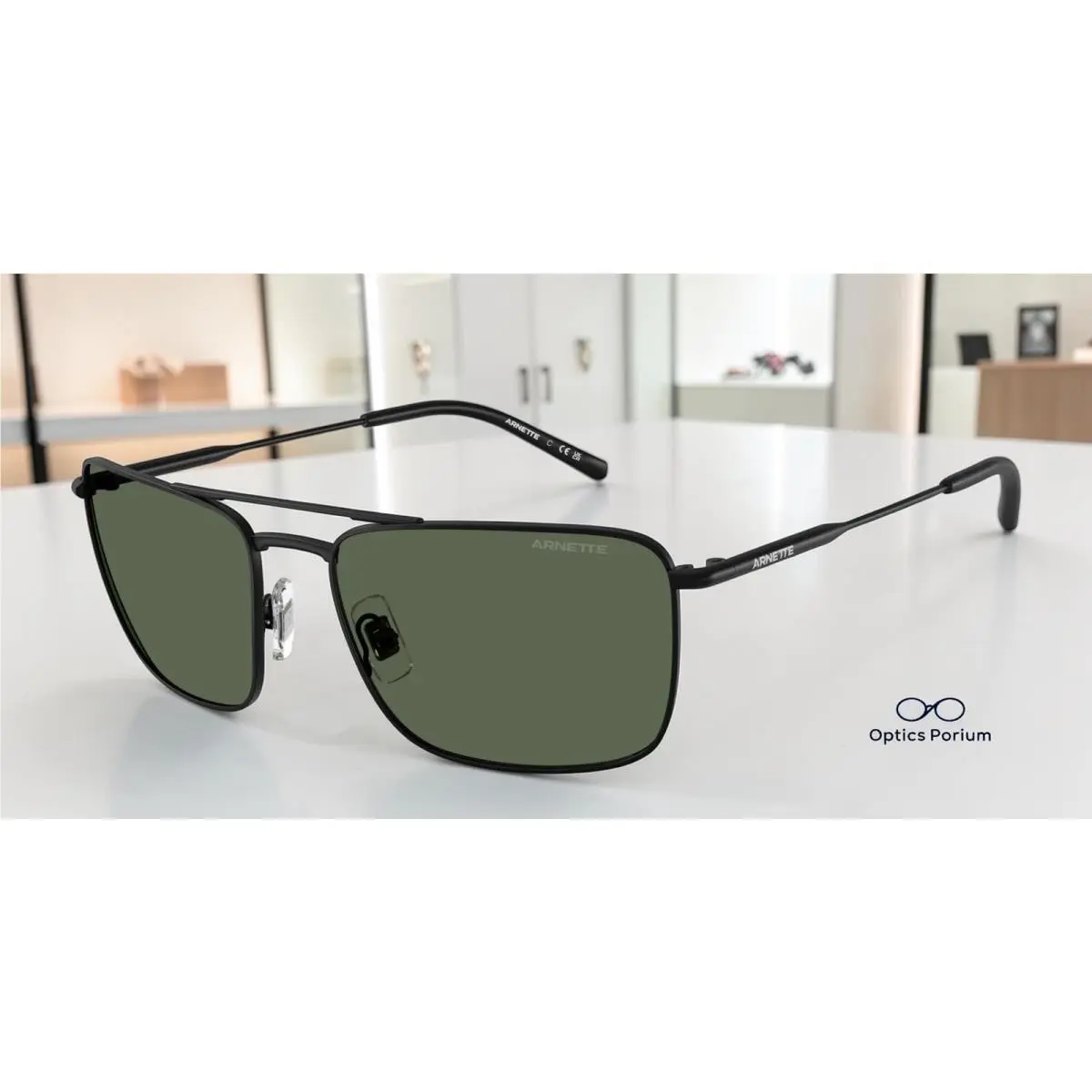 AN3088 737 71 Boulevardier Matte Black Dark Green 59 mm Men`s Sunglasses by Arnette