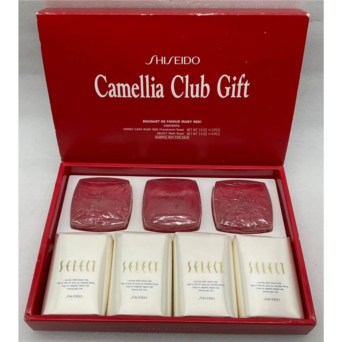 Vintage  Camellia Club Gift: Bouquet de Faveur Ruby Red Soap Set by Shiseido