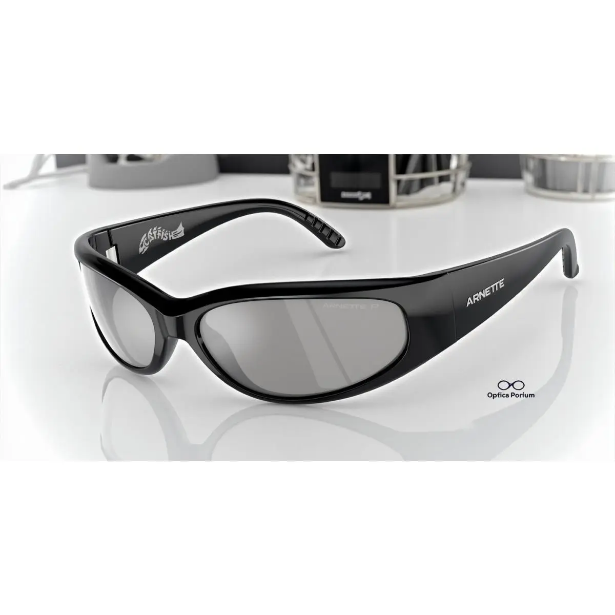 AN4302 2900Z3 Catfish Black Silver Polarized 62 mm Men`s Sunglasses by Arnette