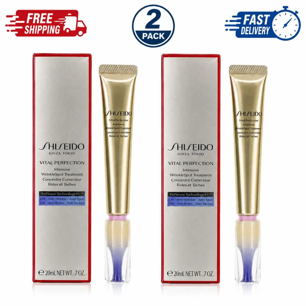 2 Pack  Vital Perfection Intensive Wrinklespot Treatment 0.7oz / 20mL by Shiseido