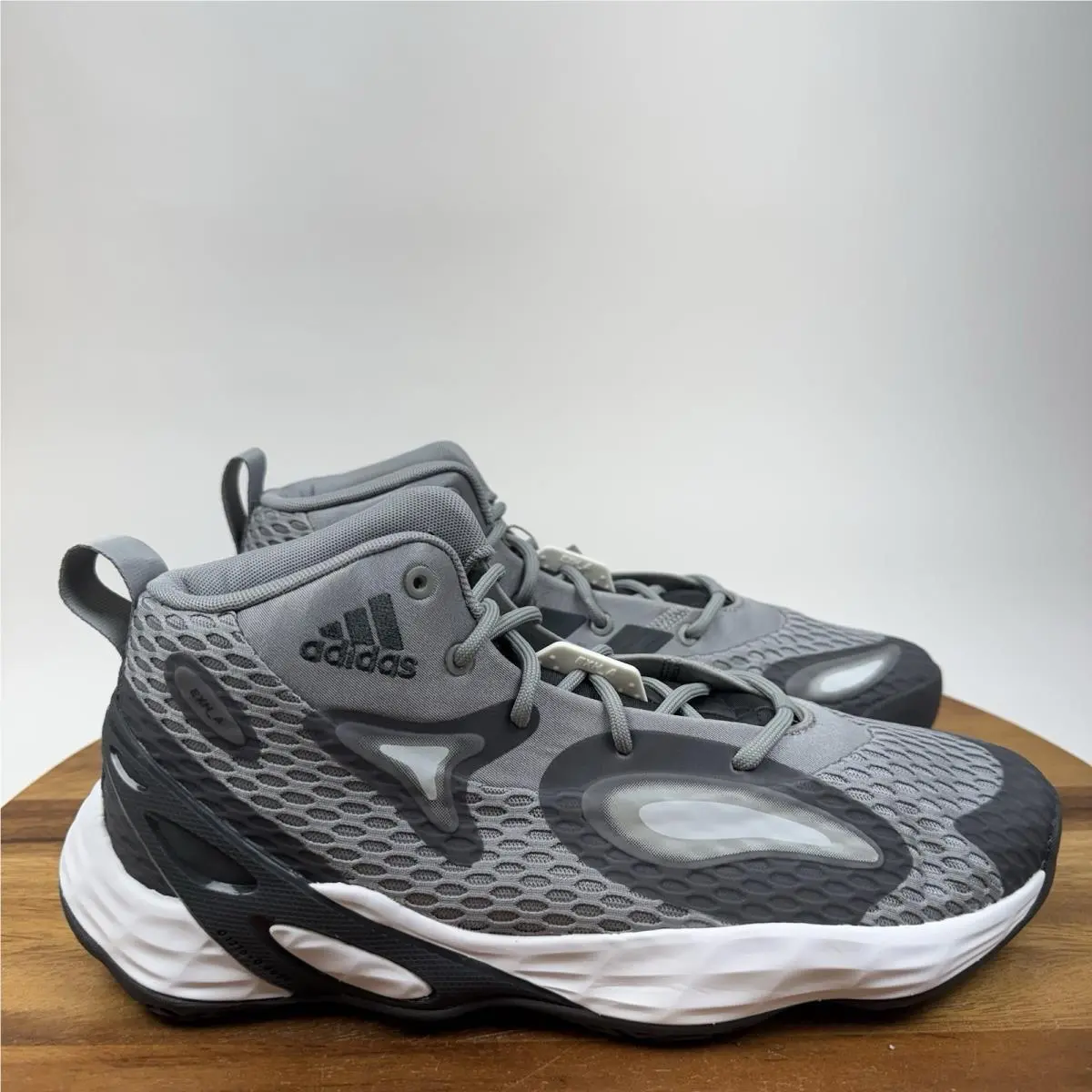 Mens  Exhibit A Mid Gray Basketball Shoes Sneakers Size 9.5 D by Adidas