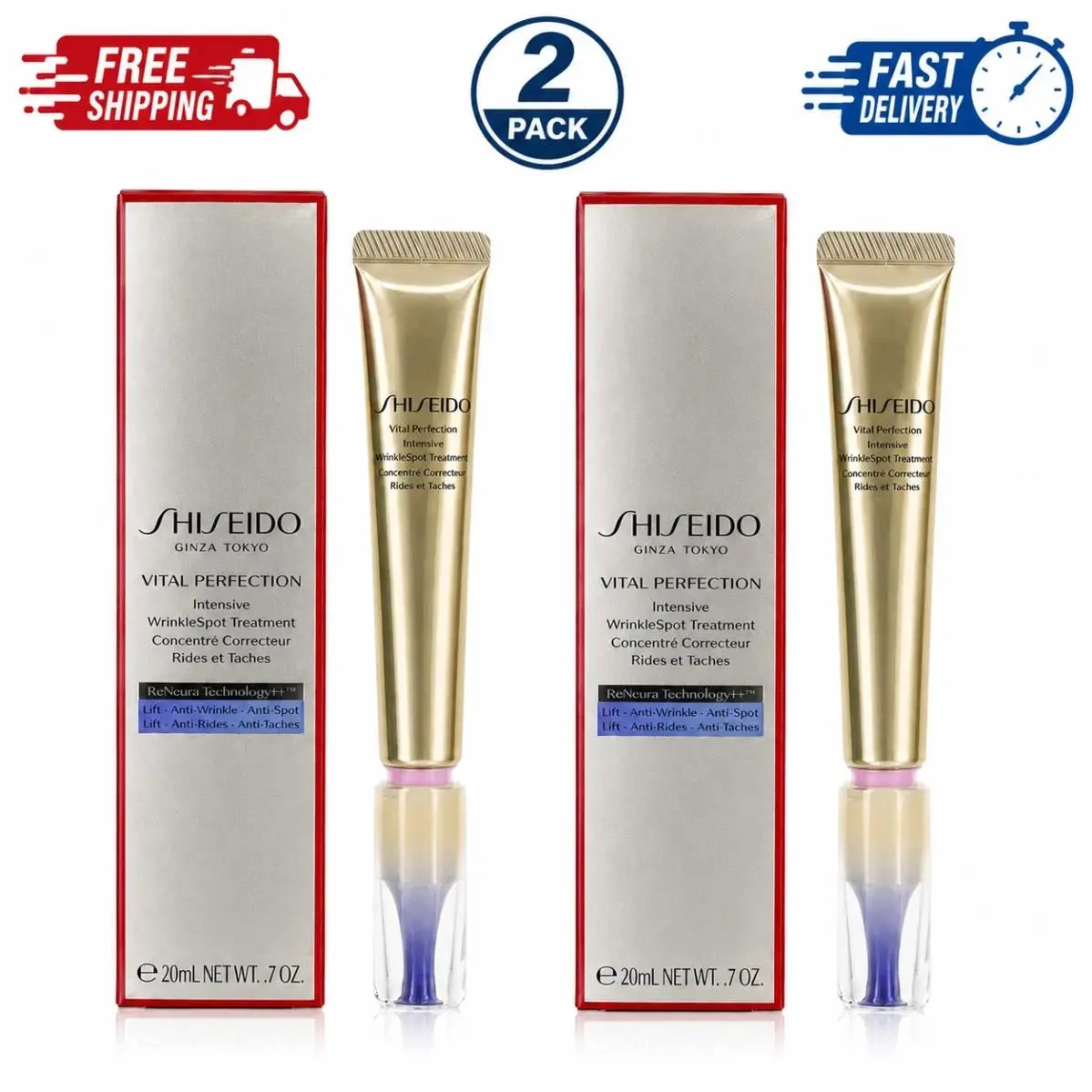2 Pack  Vital Perfection Intensive Wrinklespot Treatment 0.7oz / 20mL by Shiseido