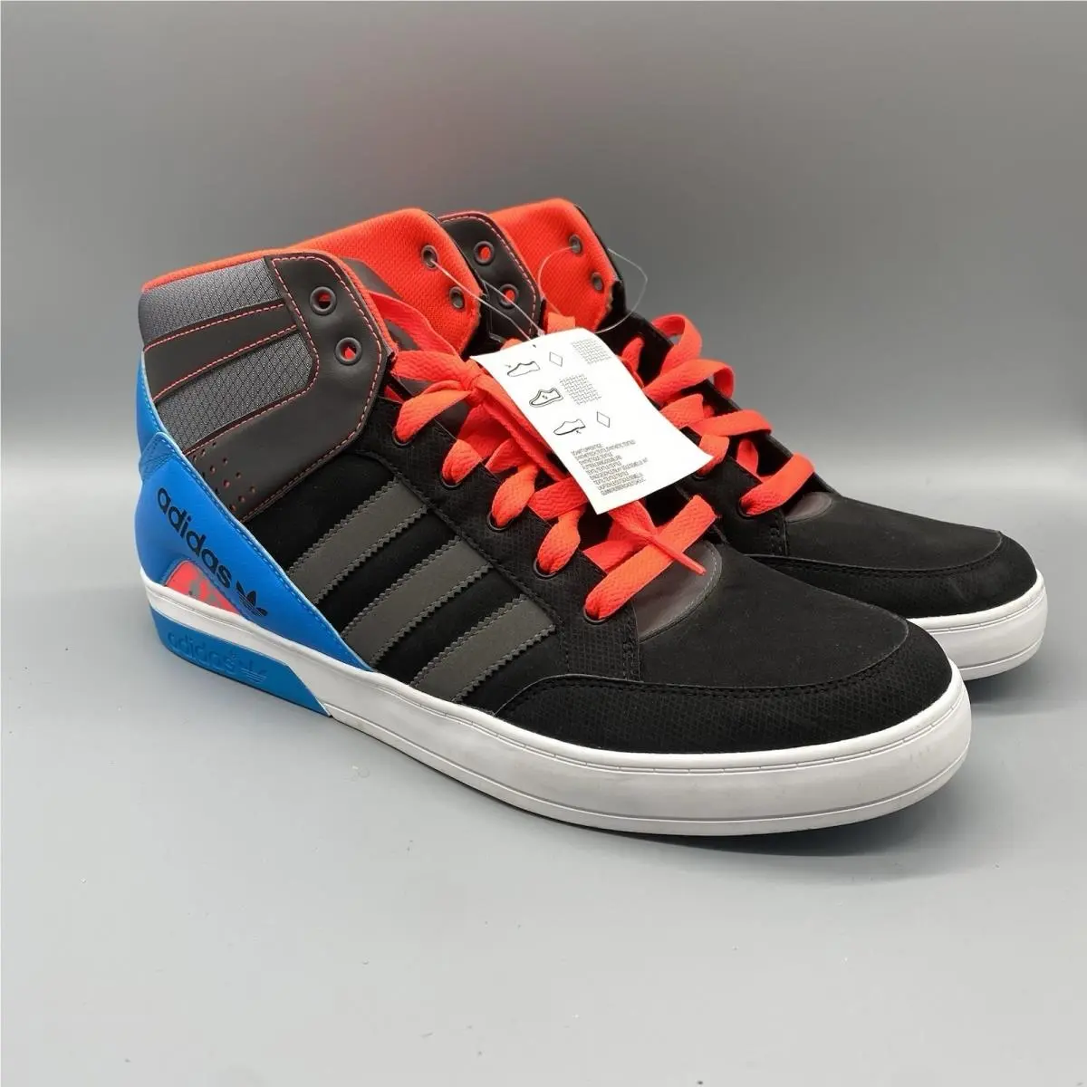 Shoes Mens US 11.5 Black Blue Hardcourt Block Sneaker High Top by Adidas