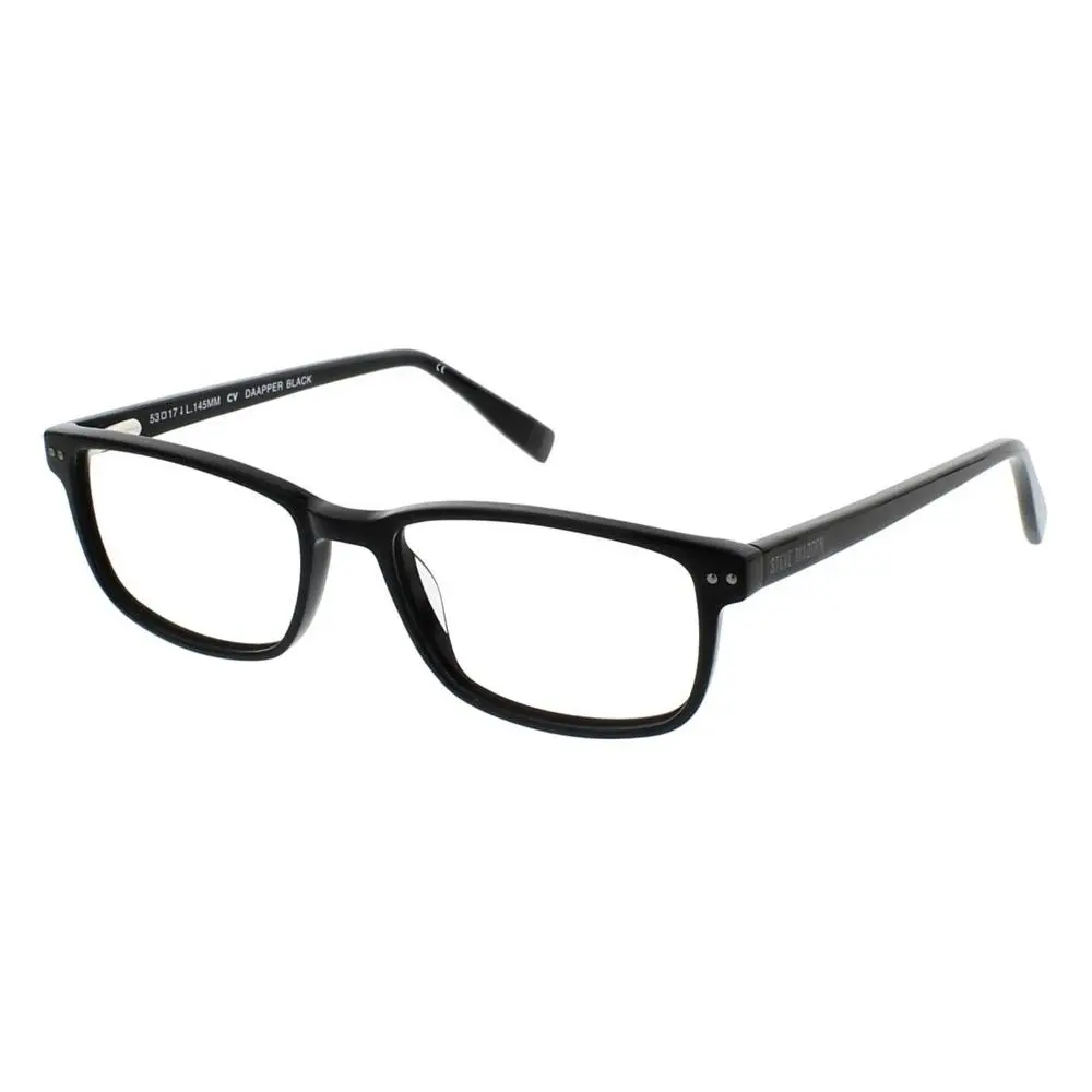 Steve Madden Dapper II Black Unisex Rectangular Eyeglasses Frames 51-17-140