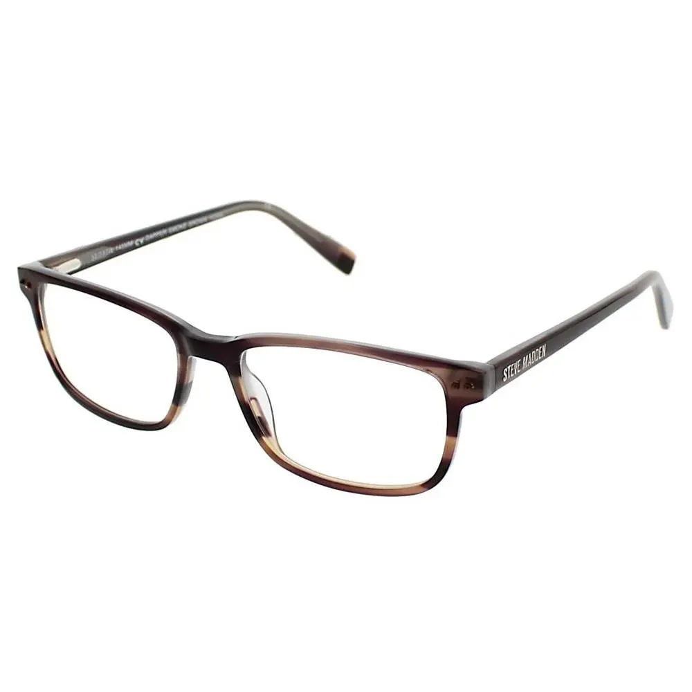 Steve Madden Dapper II Smoke Brown Horn Unisex Eyeglasses Frames 51-17-140