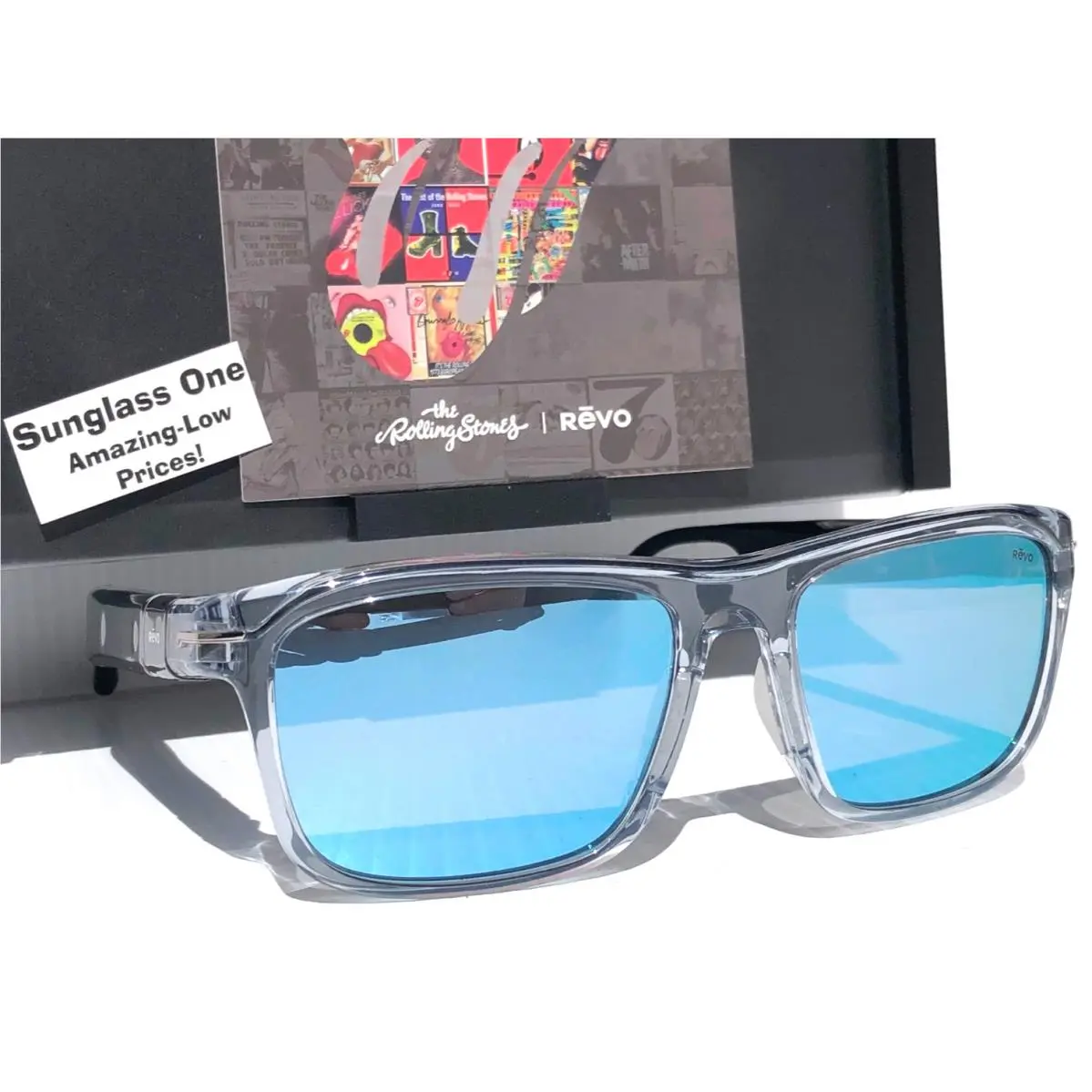 Revo Rolling Stones I Got The Blues Black Polarized Blue Sunglass 7120 00 BL
