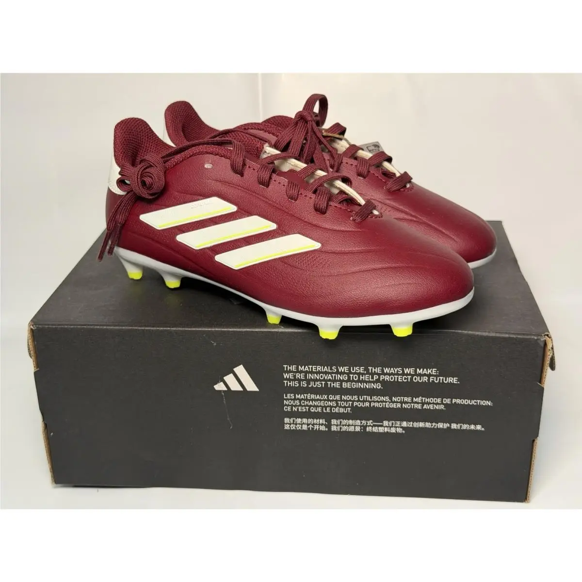 Copa Pure 2 League FG GS Boys Shoes Size 2 Color: Shadow Red/cloud by Adidas