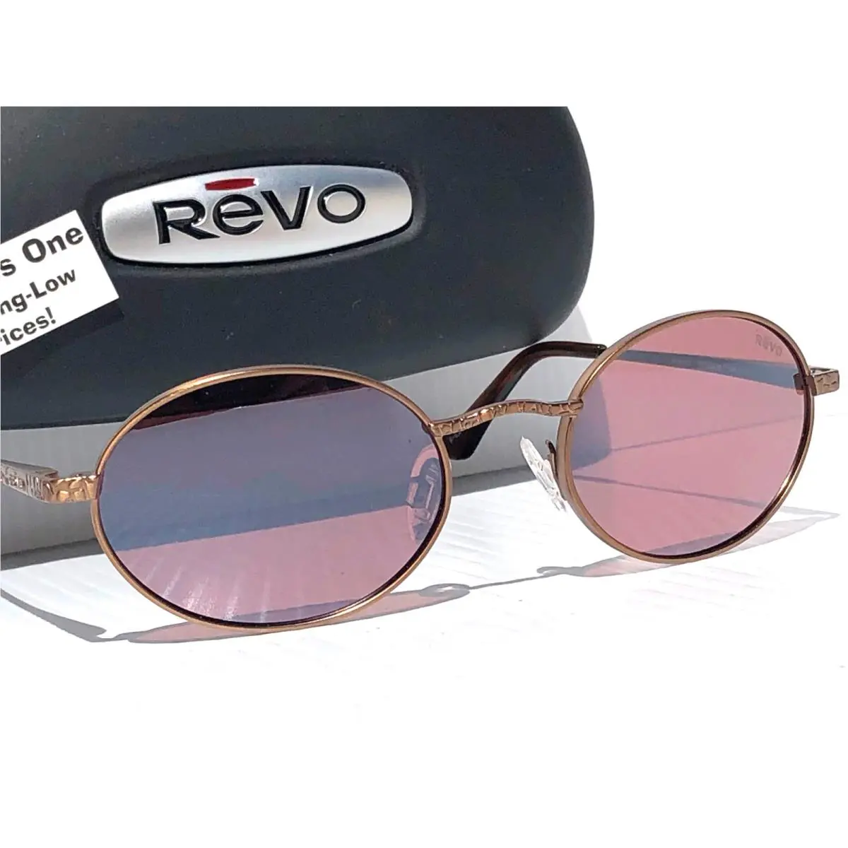 Python IV Antique Bronze Polarized Driver Rose Lens Sunglass 1295 02 GO by Revo