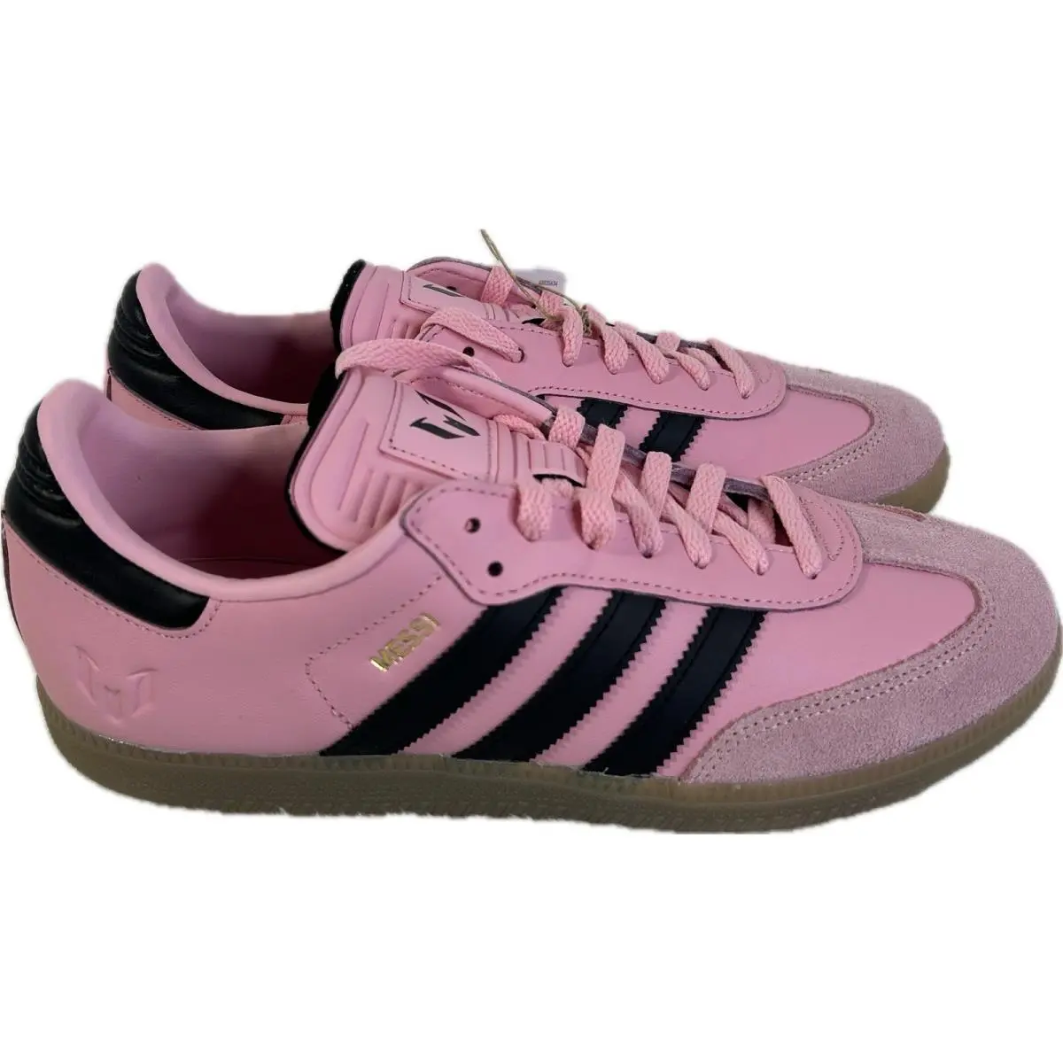 Adidas Samba Messi Sneaker Shoes Pink / Black Stripe 9.5 Mens / 11 Women