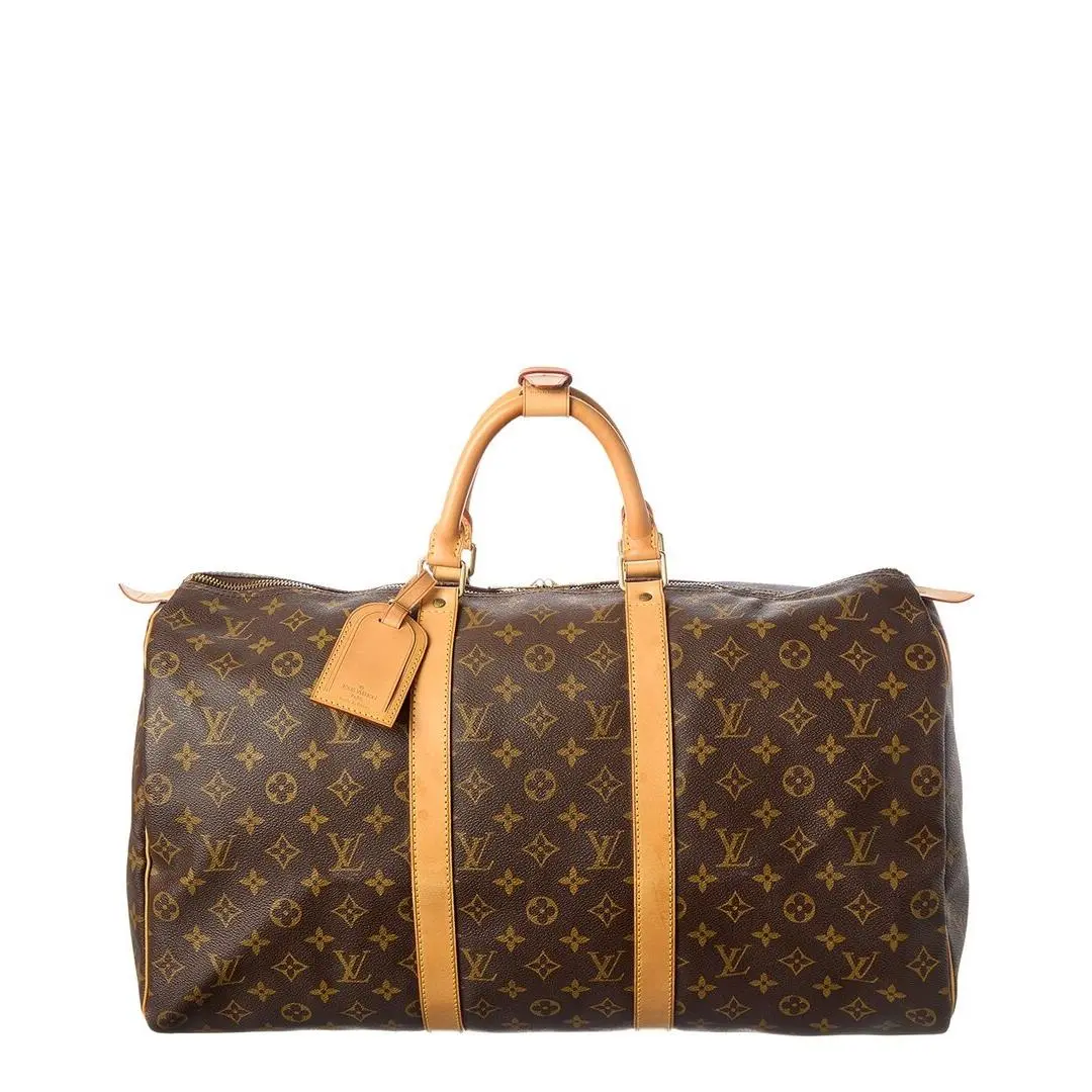 Brown Monogram Coated Canvas Keepall 50 Pre-loved by Louis Vuitton
