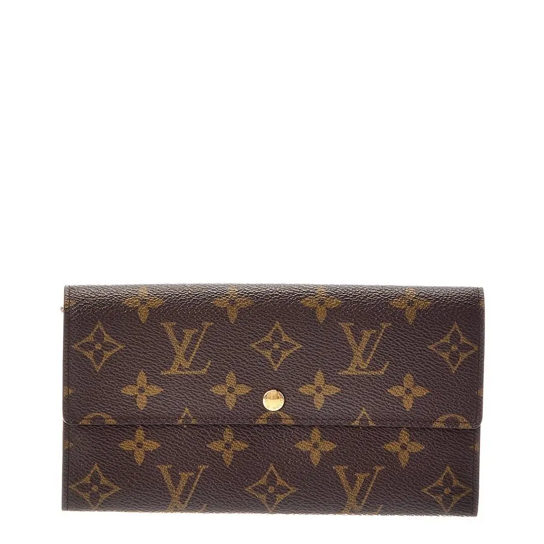 Brown Monogram Coated Canvas Porte Monnaie Credit by Louis Vuitton