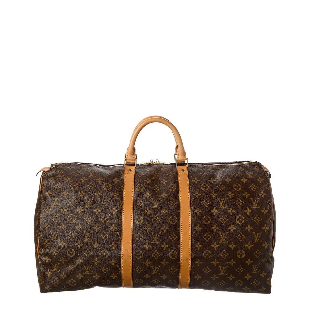 Brown Monogram Coated Canvas Keepall 55 Pre-loved by Louis Vuitton