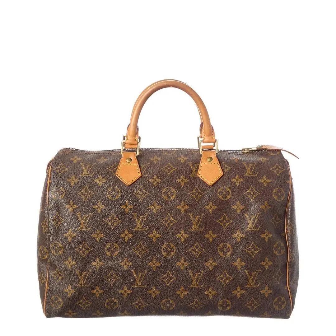 Brown Monogram Coated Canvas Speedy 35 Pre-loved by Louis Vuitton