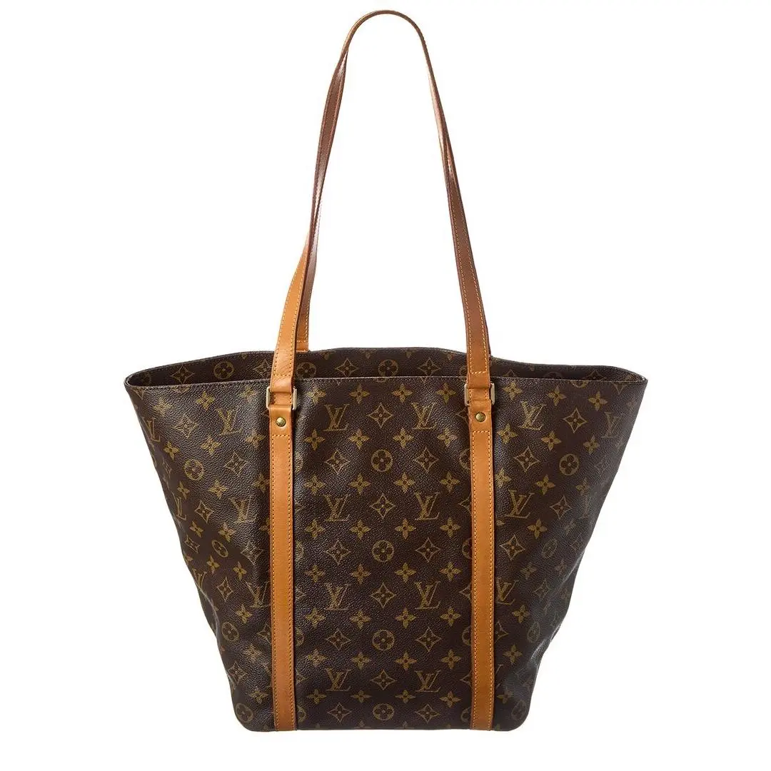 Brown Monogram Coated Canvas Sac Shopping Pre-loved by Louis Vuitton