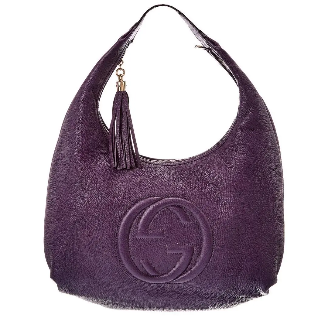 Gucci Purple Pebbled Calf Soho Bag Pre-loved Women`s by Louis Vuitton