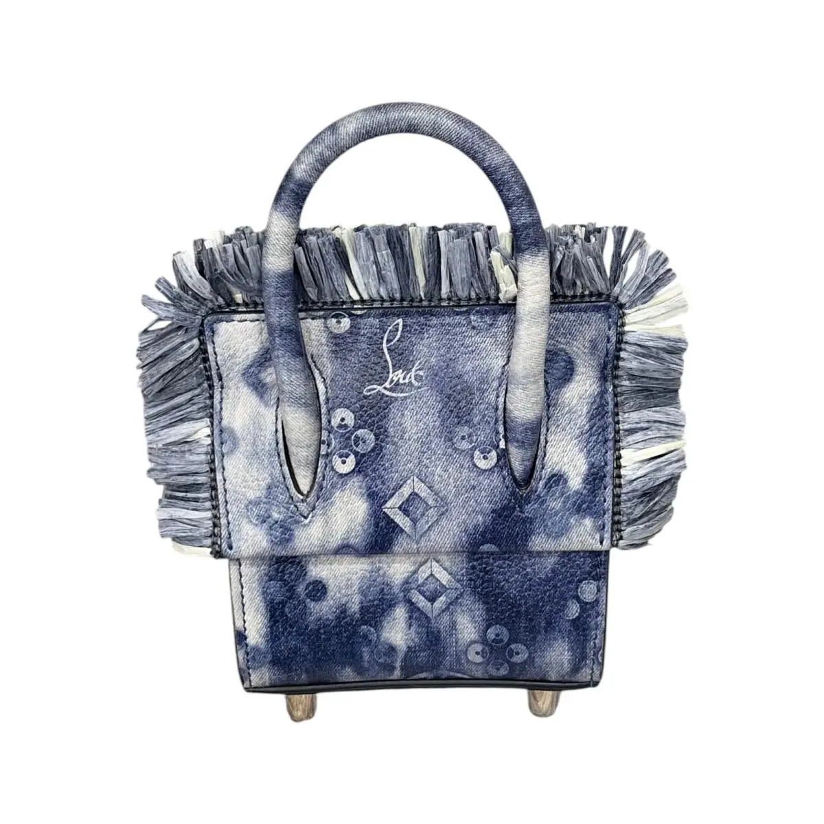 Christian Louboutin Paloma Mini Handbag Denim Raffia by Louis Vuitton