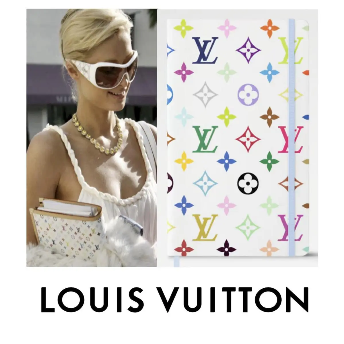 2025 Jane Monogram White LV Multicolor Notebook Gift Bag Receipt M by Louis Vuitton