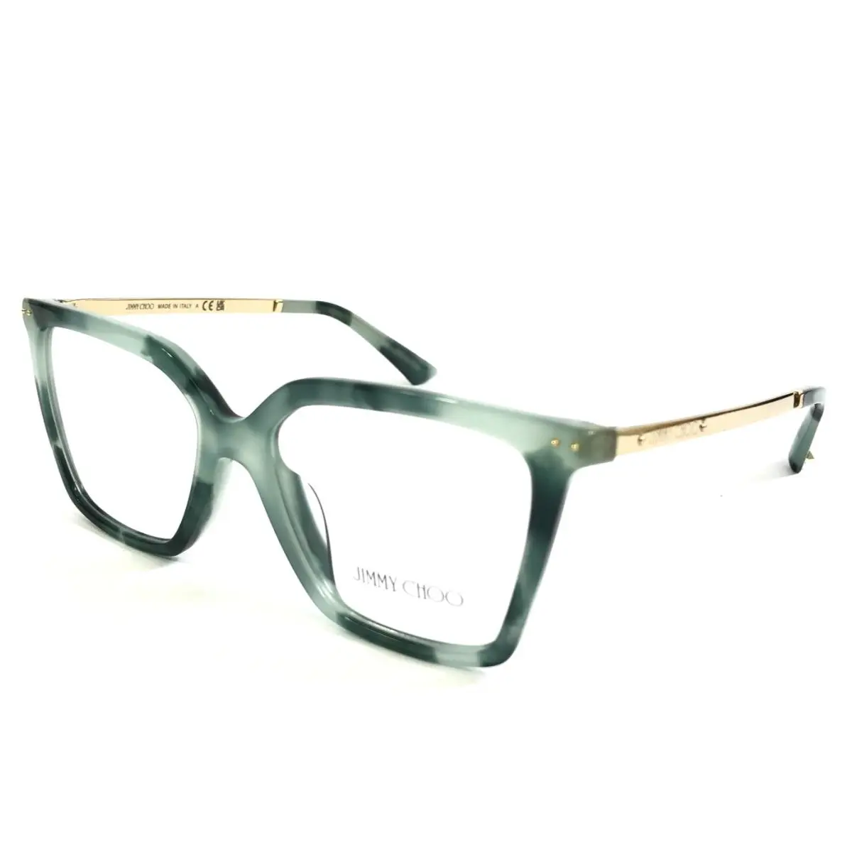 Eyeglasses Frame JC3054U 5099 Green Tortoise Shiny Gold 52-16-140 by Jimmy Choo