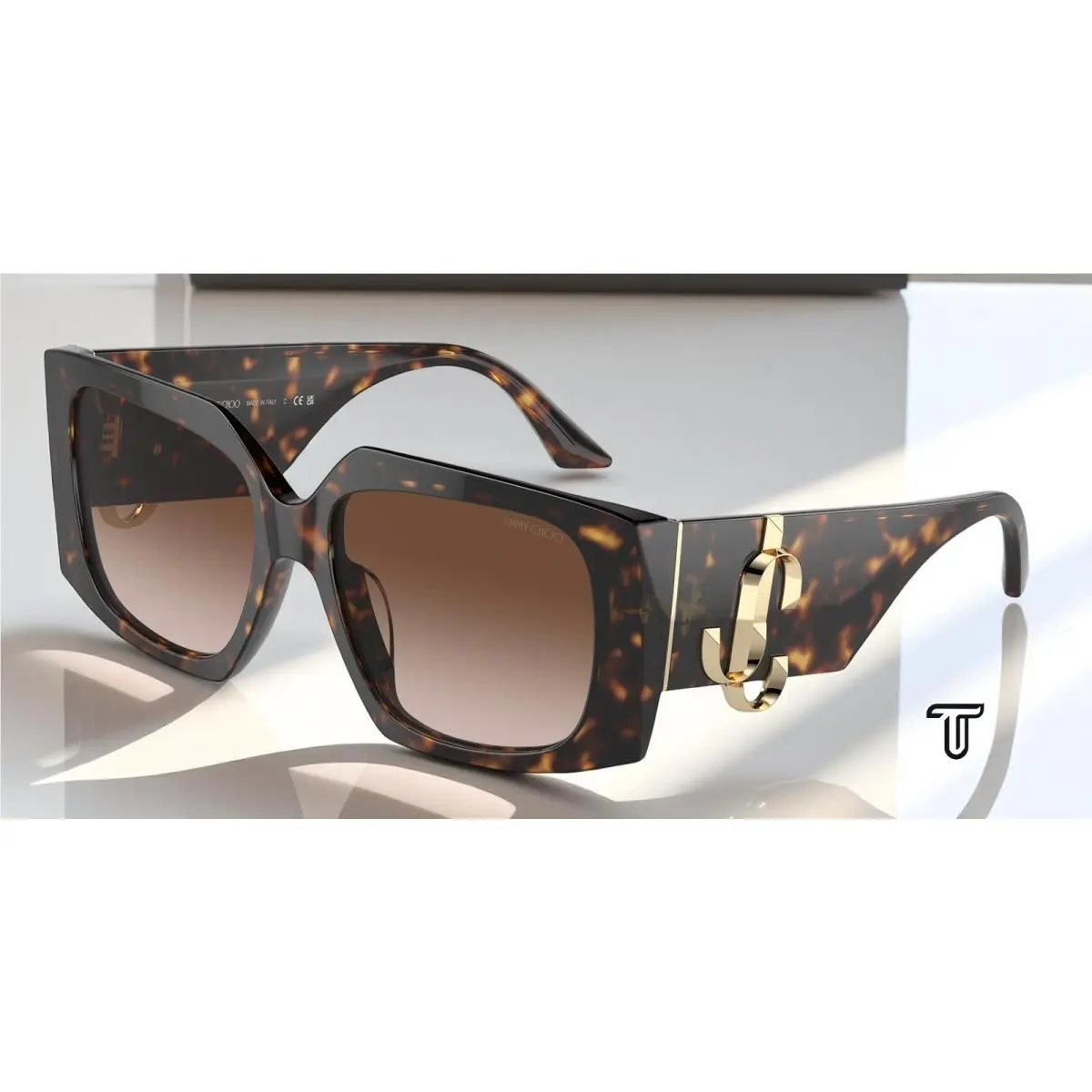 JC5006U 500213 Havana Gradient Brown 55 mm Women`s Sunglasses by Jimmy Choo