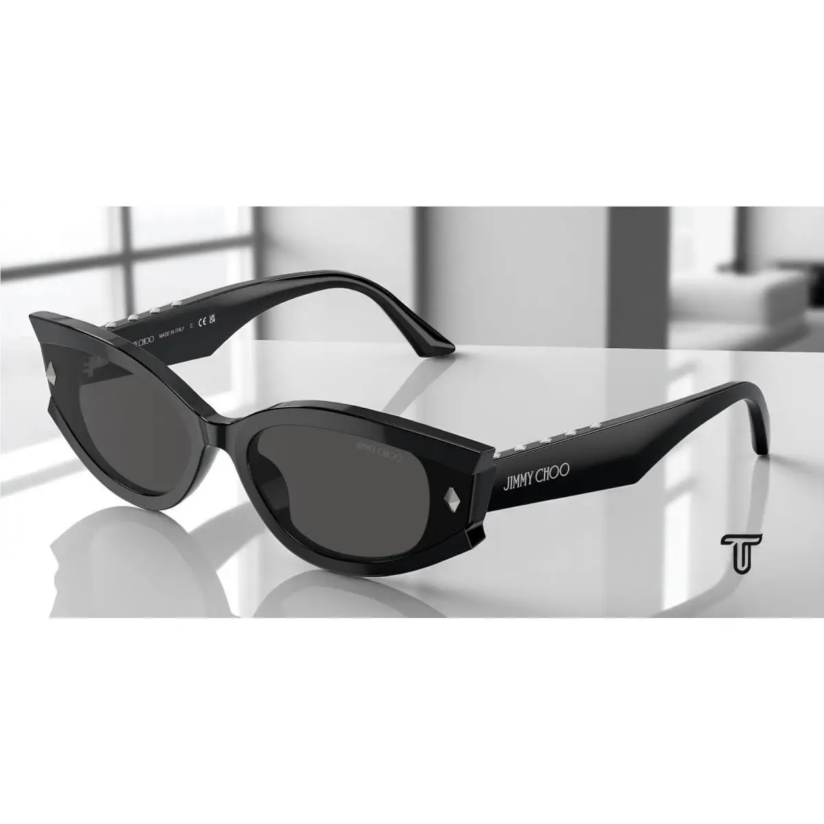 JC5015U 500087 Black Dark Grey 62 mm Women`s Sunglasses by Jimmy Choo