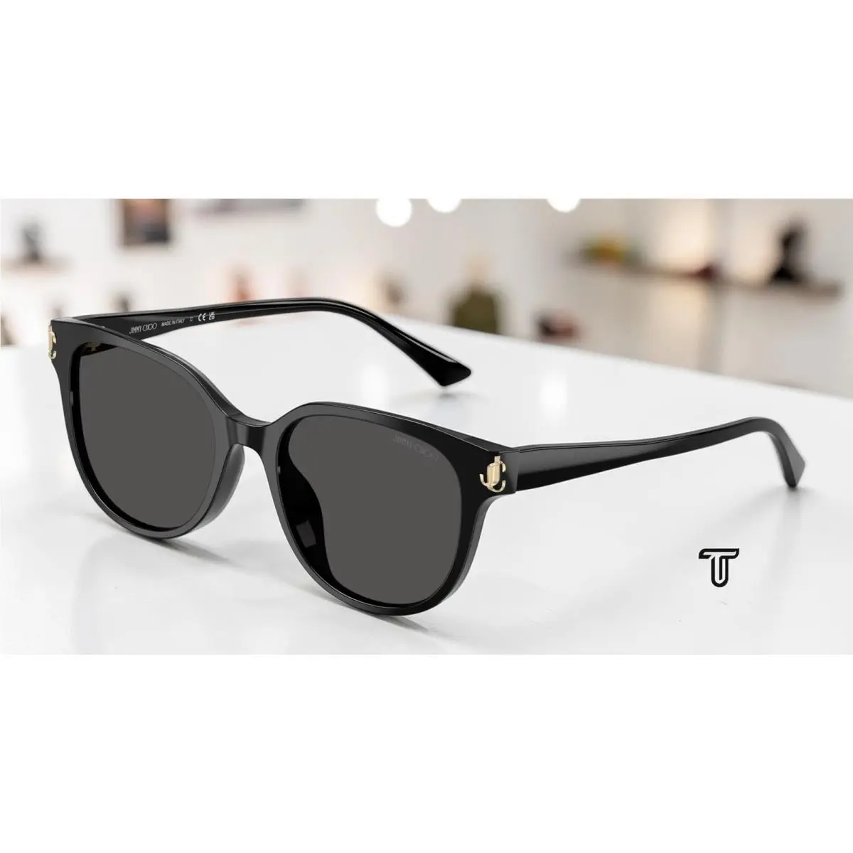 JC5057D 500087 Black Dark Grey 55 mm Women`s Sunglasses by Jimmy Choo