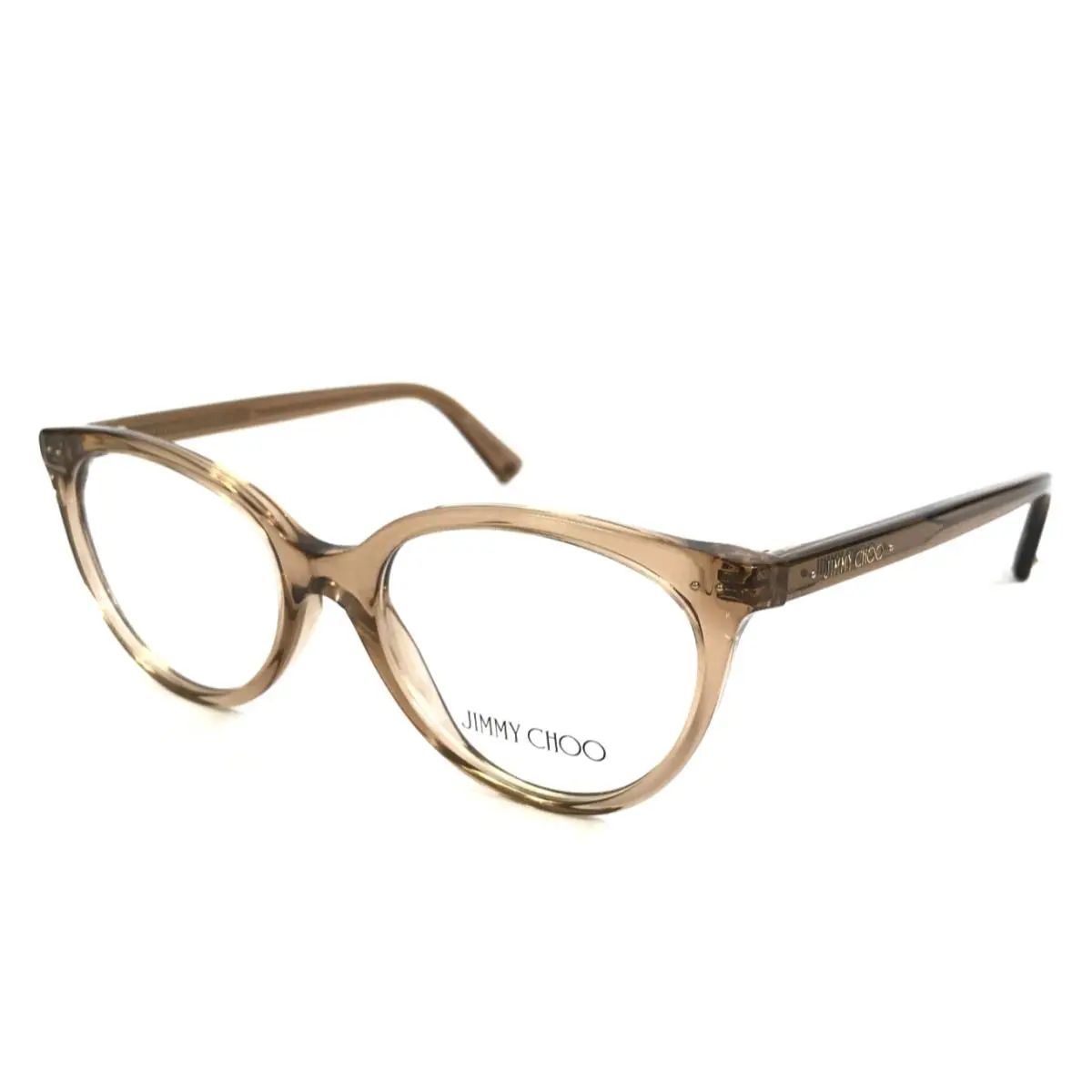Eyeglasses Frames JC3047 5076 Transparent Tan Shiny Brown 49-17-140 by Jimmy Choo