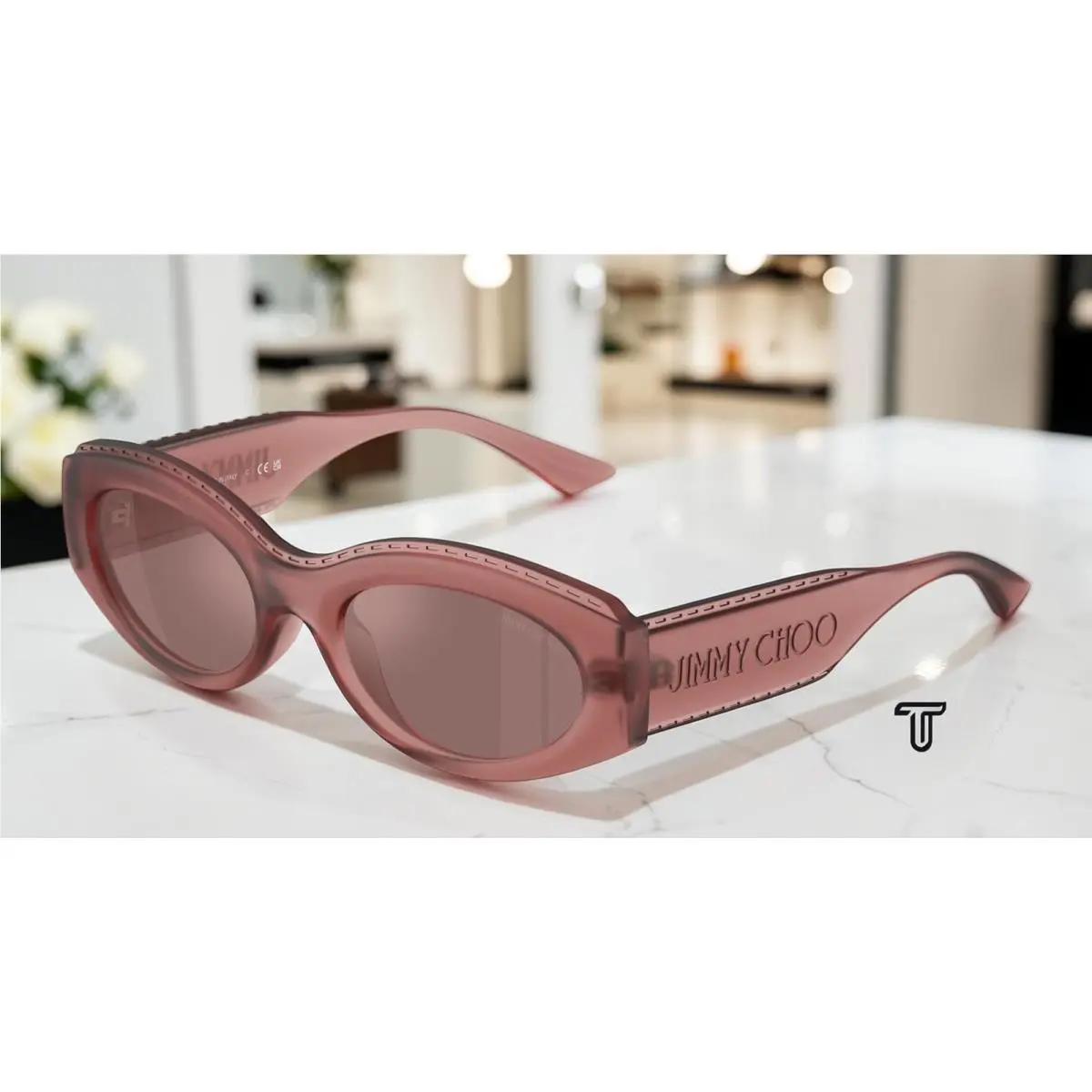 JC6002U 50946G Transp Pink Brown Mirror Silver 54mm Womens Sunglasses by Jimmy Choo