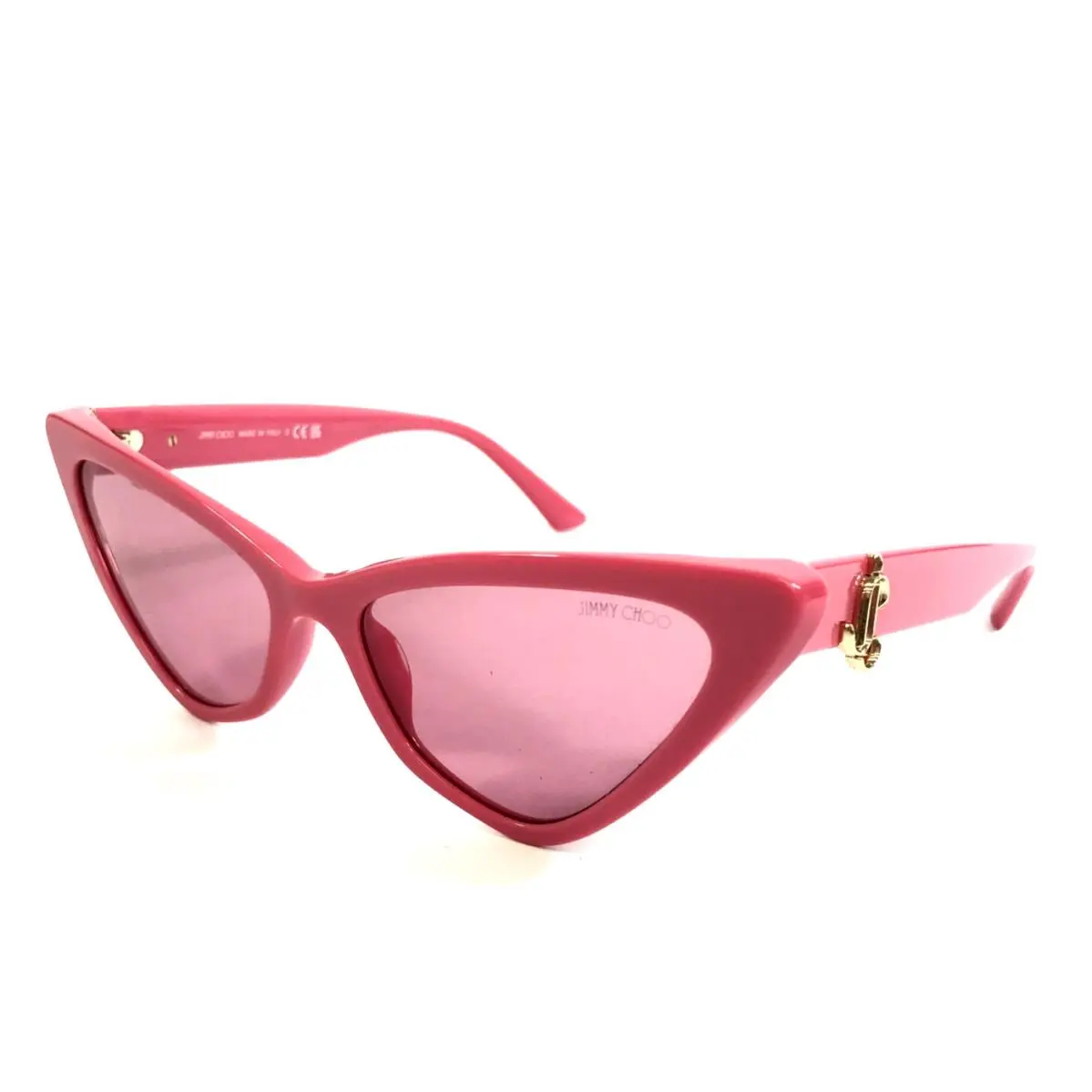 Sunglasses JC5008 5024/84 Shiny Pink Cat Eye Frames with Pink Lenses by Jimmy Choo