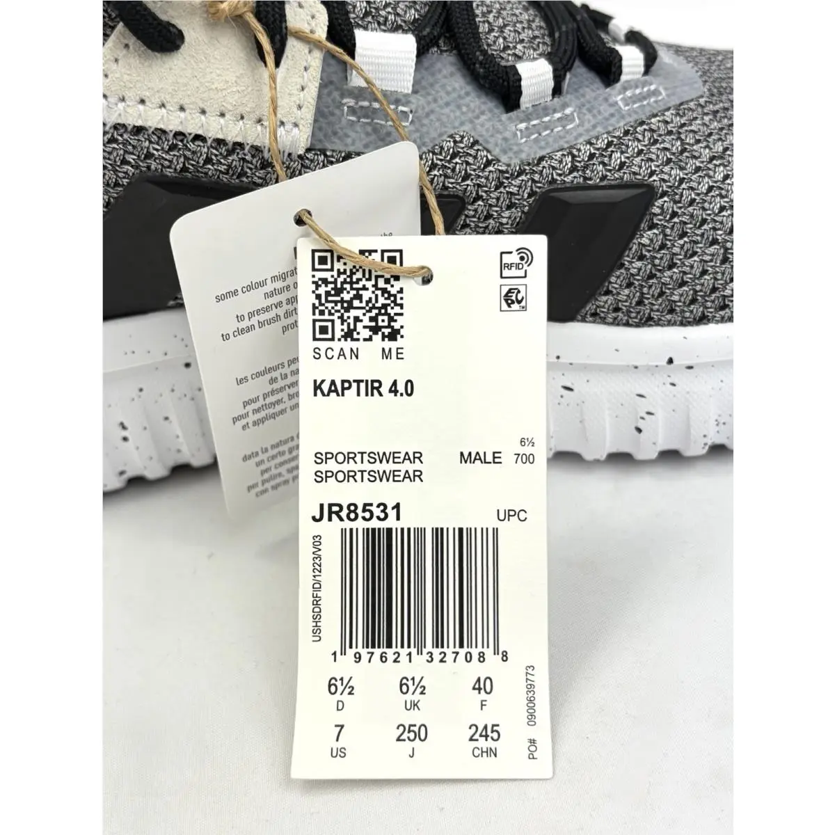 Adidas shoes - adidas Kaptir 4.0 - Kaptir - JR8531 - White/Black/Gum (UPC: 197621327088) 8