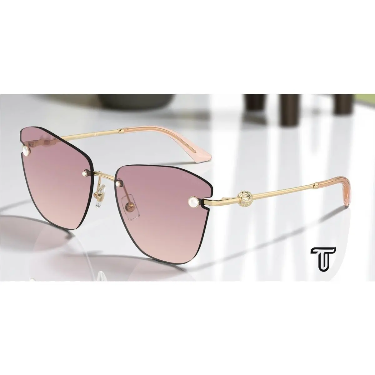 JC4004HB 300668 Pale Gold Brown Grad Violet 59 mm Women`s Sunglasses by Jimmy Choo