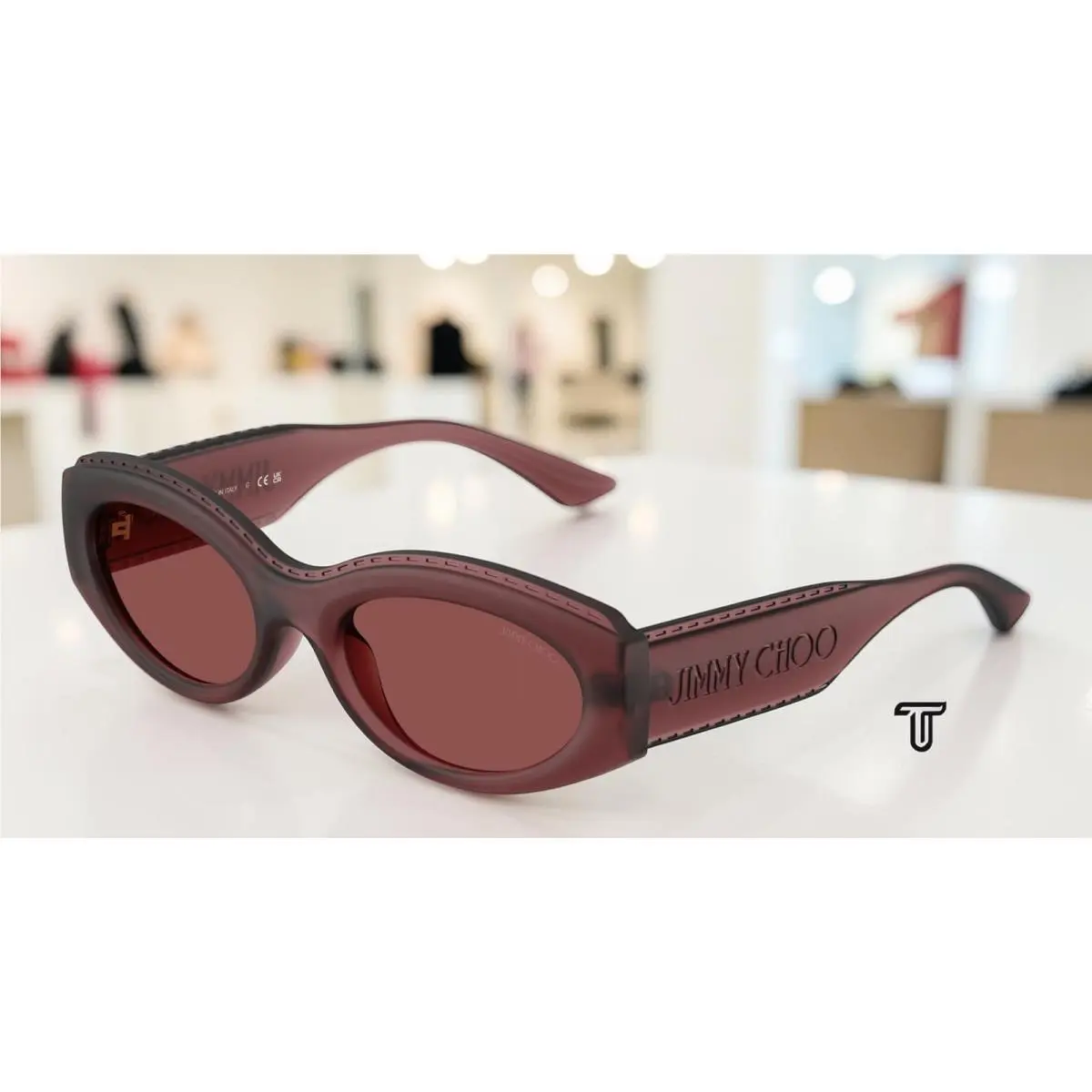 JC6002U 509375 Transp Cranberry Dark Violet 54 mm Women`s Sunglasses by Jimmy Choo