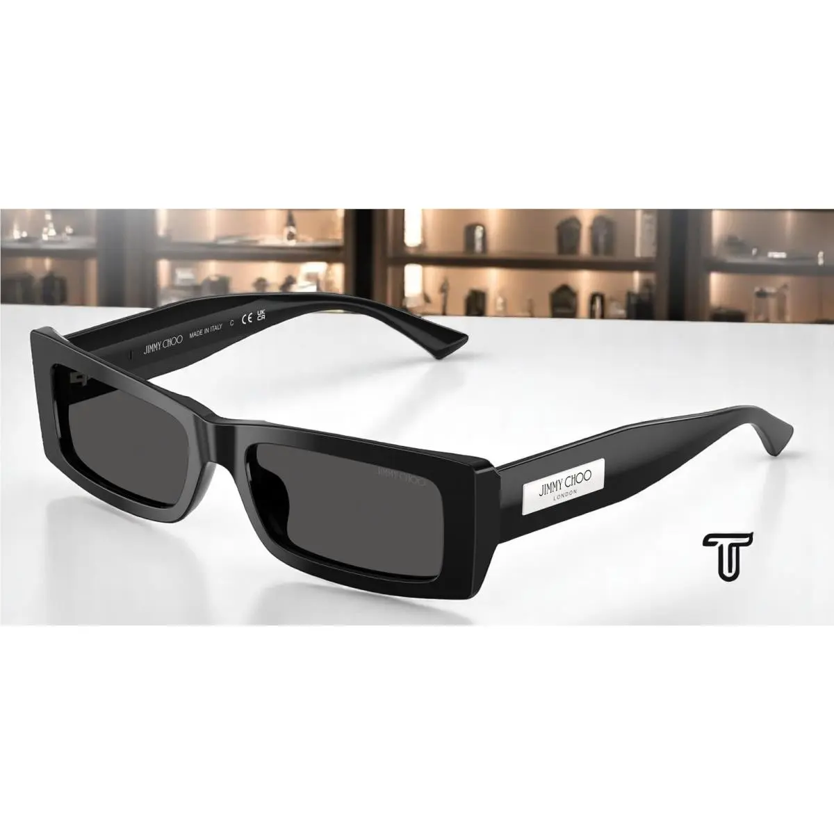 JC5040U 500087 Black Dark Grey 54 mm Women`s Sunglasses by Jimmy Choo