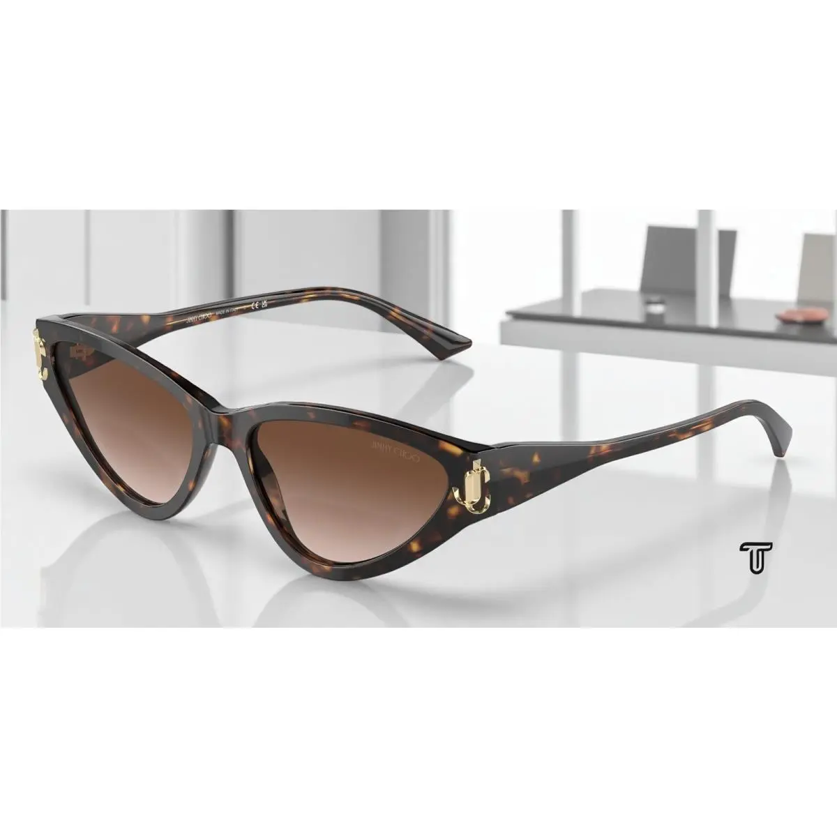 JC5019 500213 Havana Gradient Brown 55 mm Women`s Sunglasses by Jimmy Choo