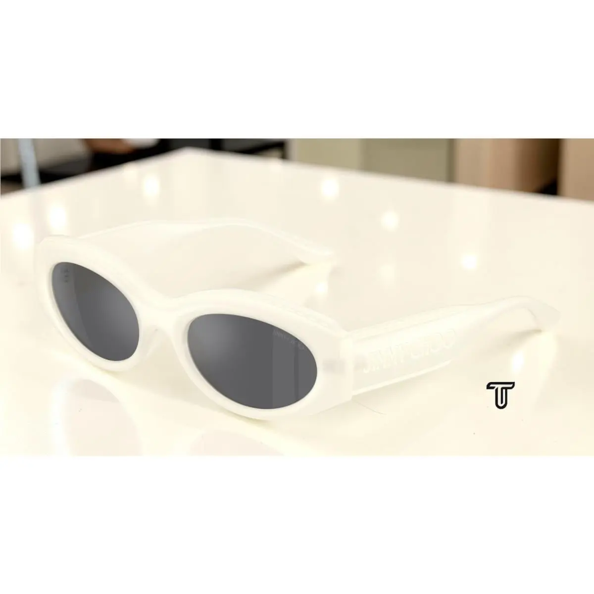 JC6002U 50956G Opal Latte Grey Mirror Silver 54 mm Women`s Sunglasses by Jimmy Choo