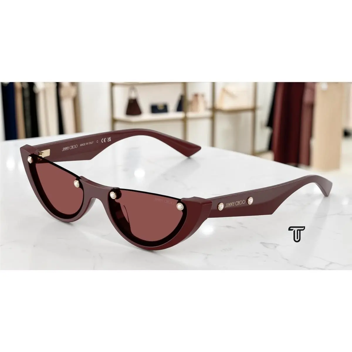 JC5049HU 505775 Cranberry Dark Violet 53 mm Women`s Sunglasses by Jimmy Choo
