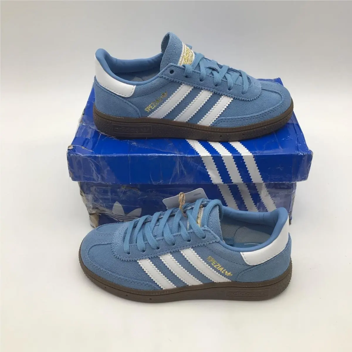 Handball Spezial C Kids Light Blue Gum Suede Sneakers JI2896 Size 12K by Adidas
