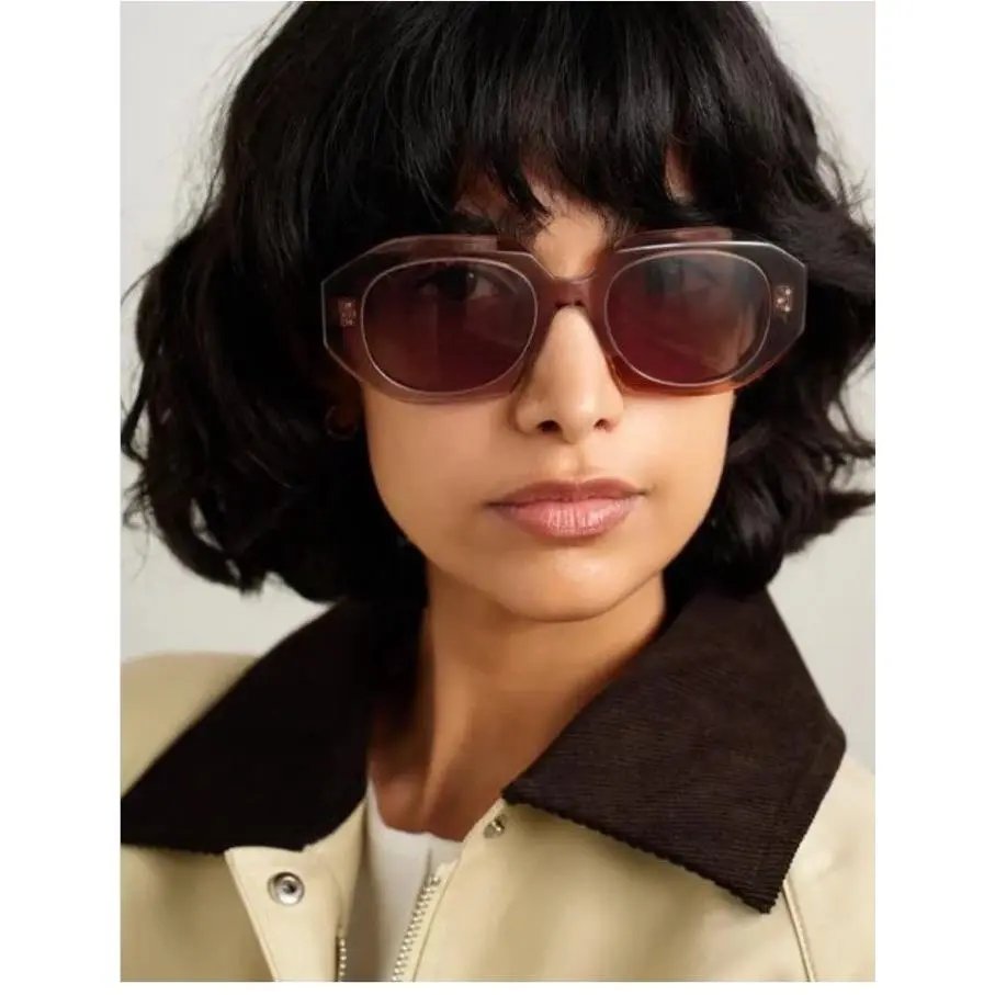 3 Dots Brown Geometric Sunglasses by Celine