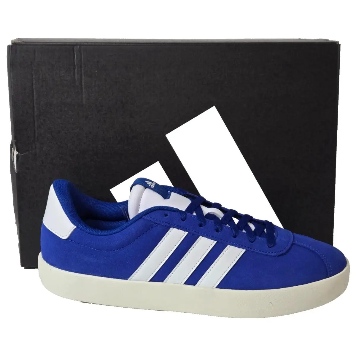 Men`s VL Court 3.0 Leather Sneakers Trainers Shoes Blue Size 9.5 by Adidas