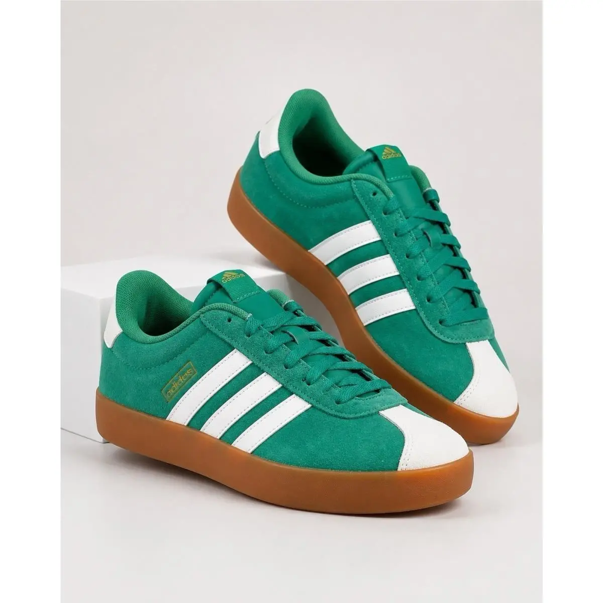 VL Court 3.0 Green Gum Suede Sneakers Size 11 Men`s Athletic JP5285 by Adidas