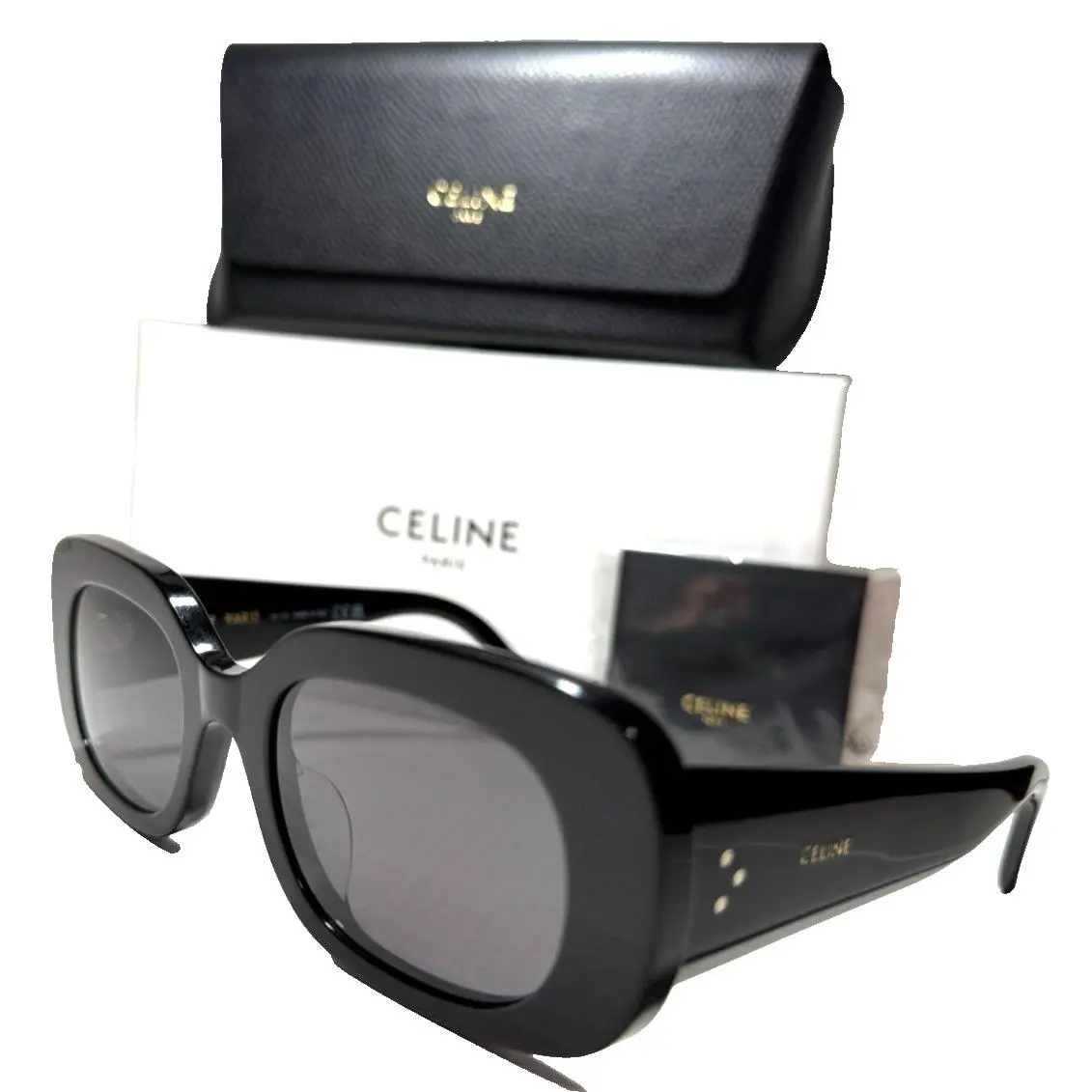 Bold 3 Dots CL40287U 01A Shiny Black/smoke Lens Authentc Sunglasses 51-21 by Celine