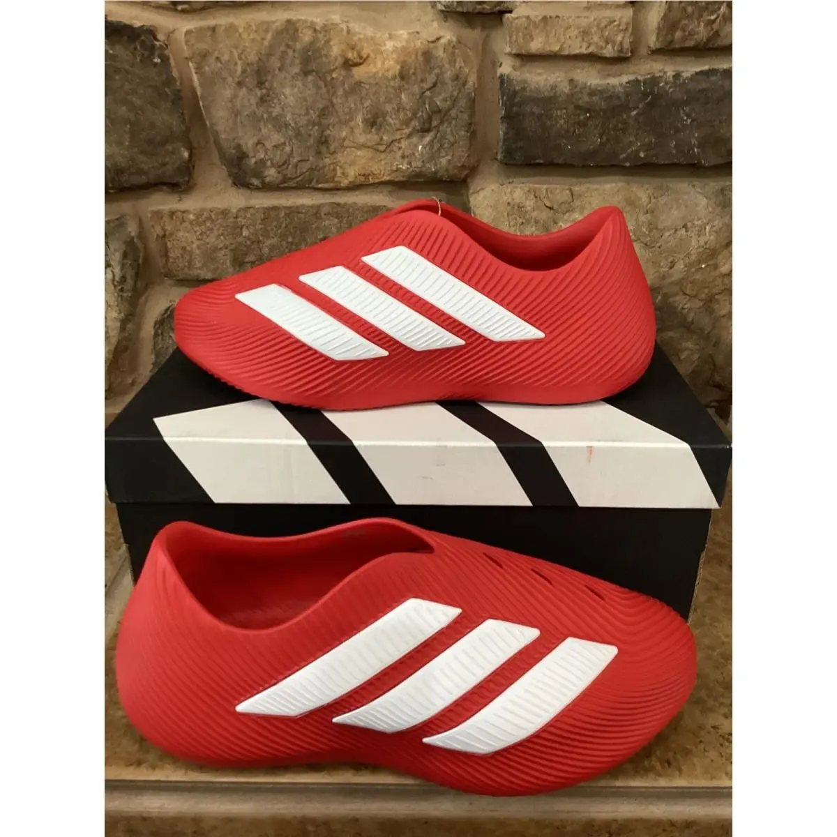 Purechill Mens Size 8 Red White Slip On Foam Shoes IG8032 by Adidas