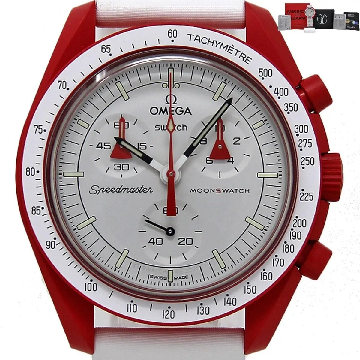 x Swatch: Mission to Mars Moonswatch Speedmaster SO33R100 OM64 by Omega