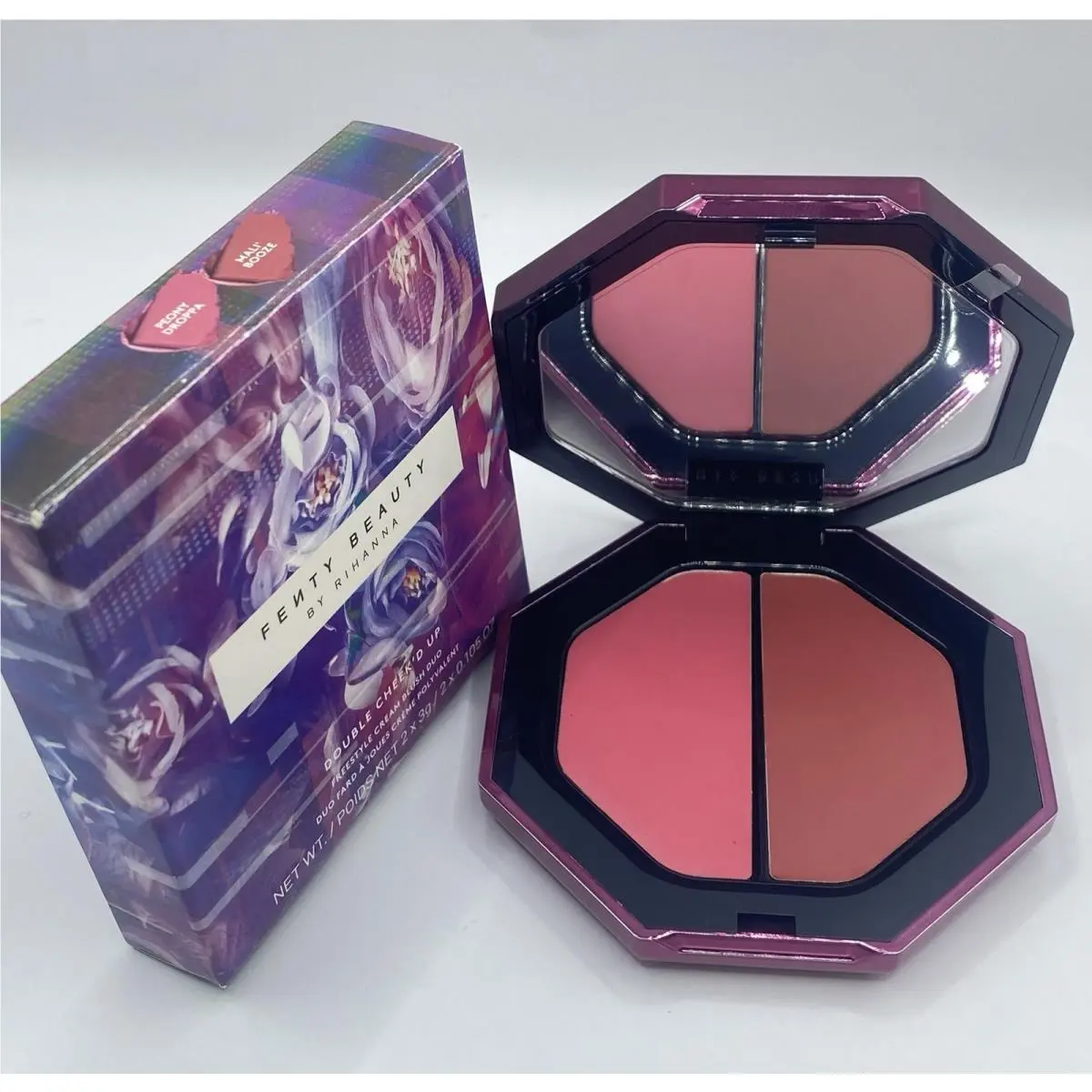 Fenty Beauty Double Cheek’d Up Cream Blush Duo Peony Droppa Mali Booze LE