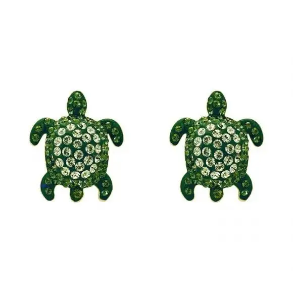 Mustique Sea Life Turtle Earrings Green 5533757 by Swarovski