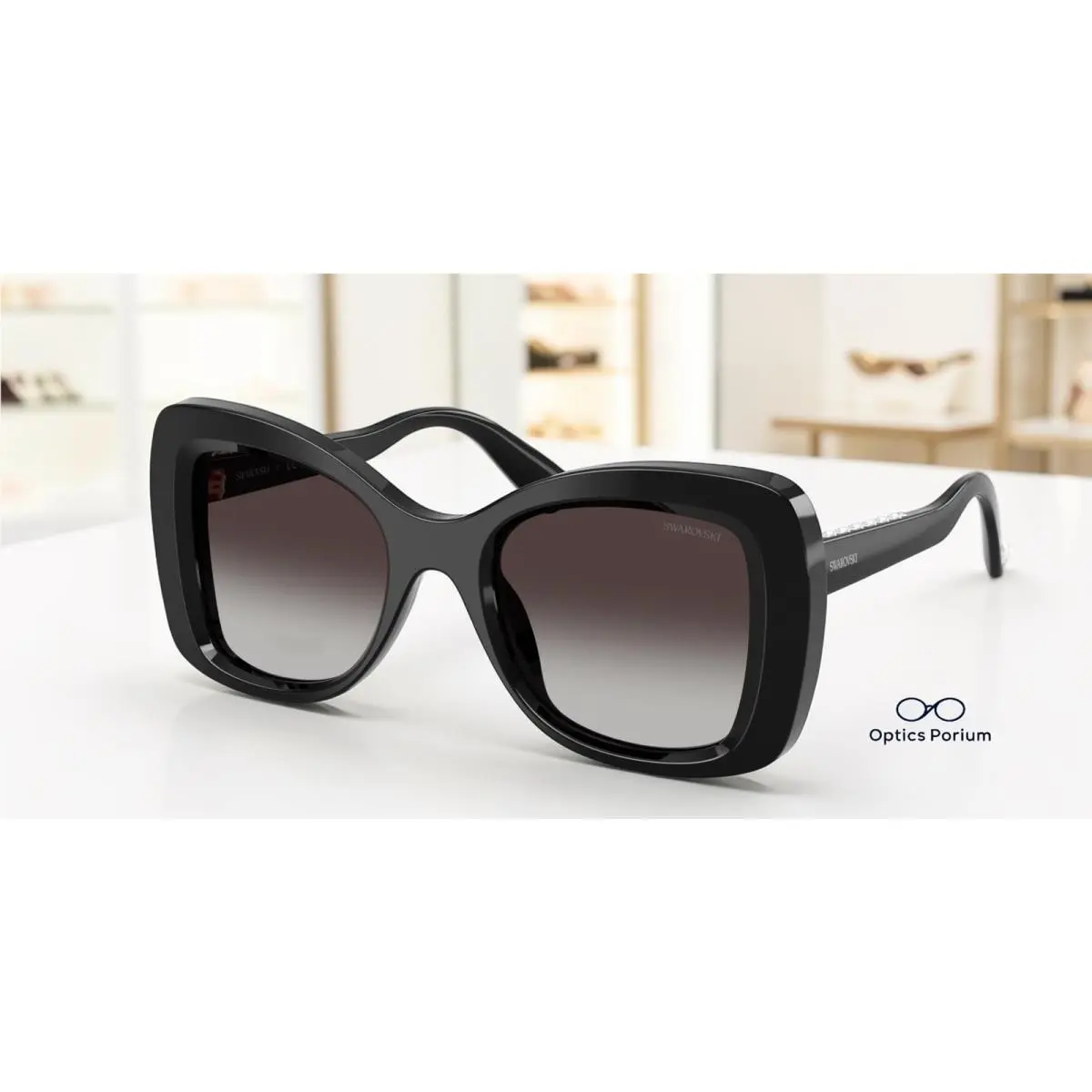 SK6062U 10018G Black Grey Gradient 51 mm Women`s Sunglasses by Swarovski