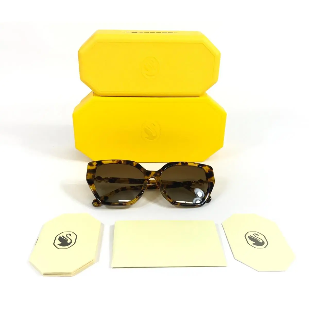 Sunglasses SK6016F 1004T5 Tortoise Crystals Asian Fit w/ Brown Lenses by Swarovski