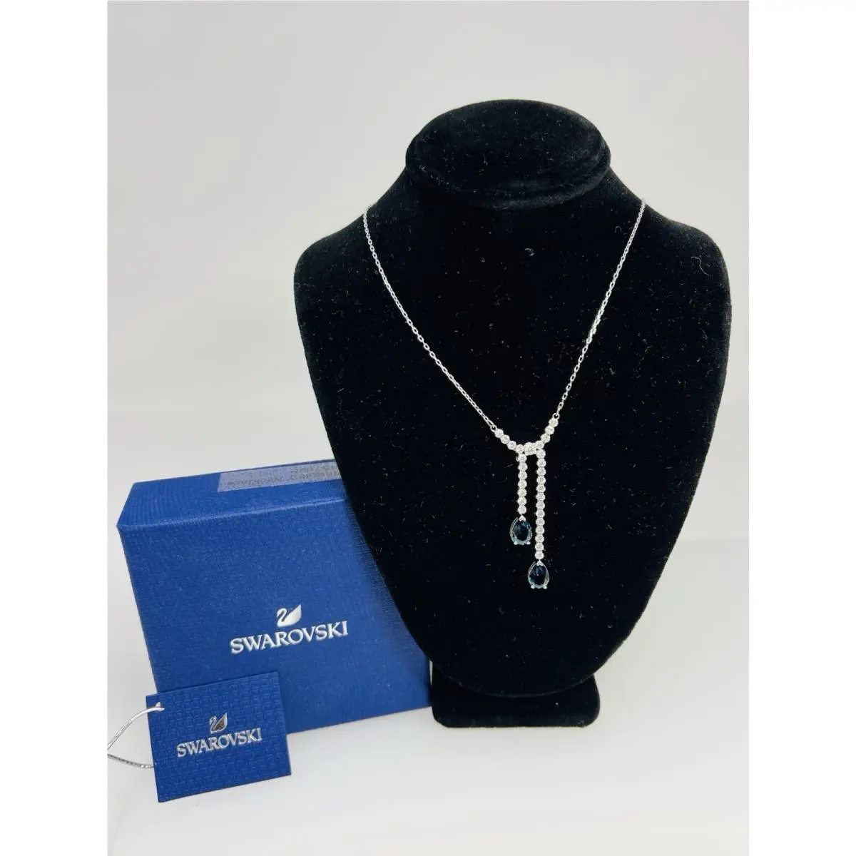 Crystal Blue Sapphire Diamond Like Necklace 5457628 Mib by Swarovski