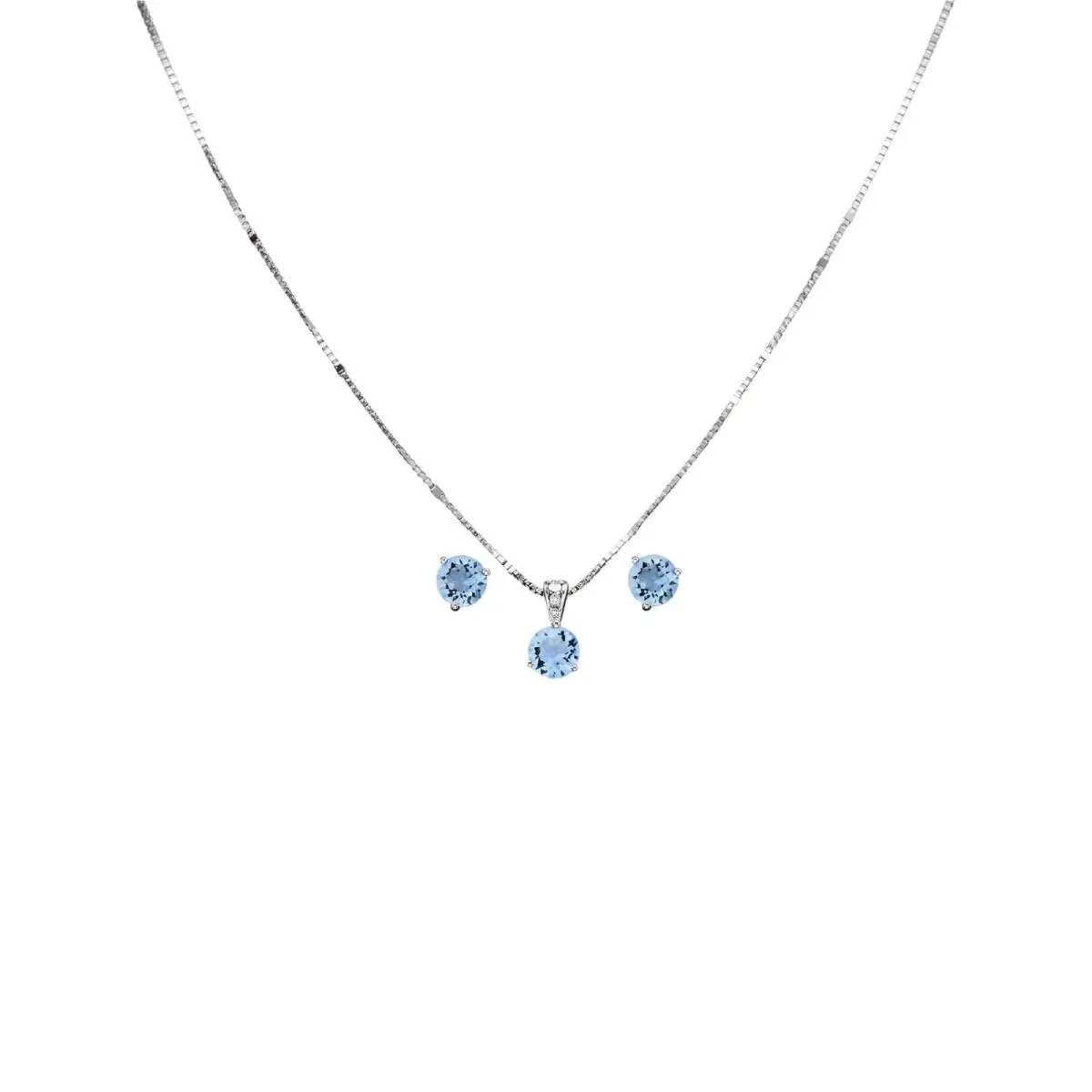 Lena 651533 Stainless Steel Pendant Necklace Pierced Earrings Set by Swarovski