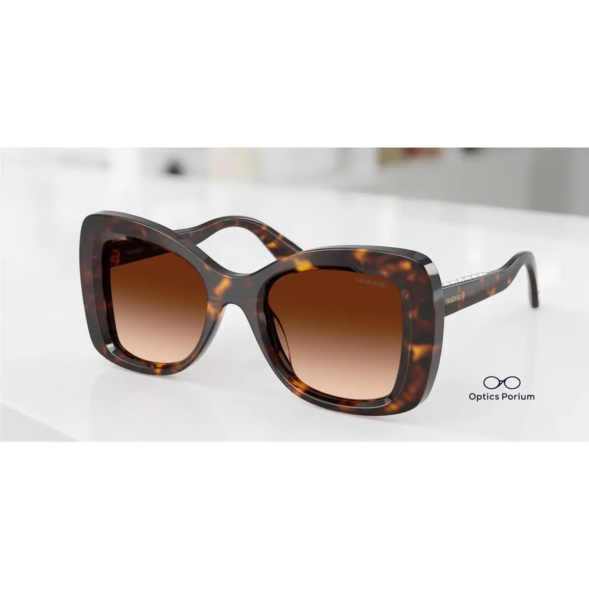SK6062U 100274 Havana Gradient Brown 51 mm Women`s Sunglasses by Swarovski
